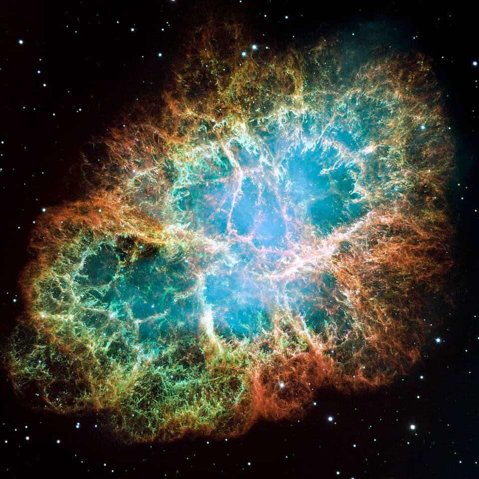 Hubble’s Crab Nebula image, a supernova remnant